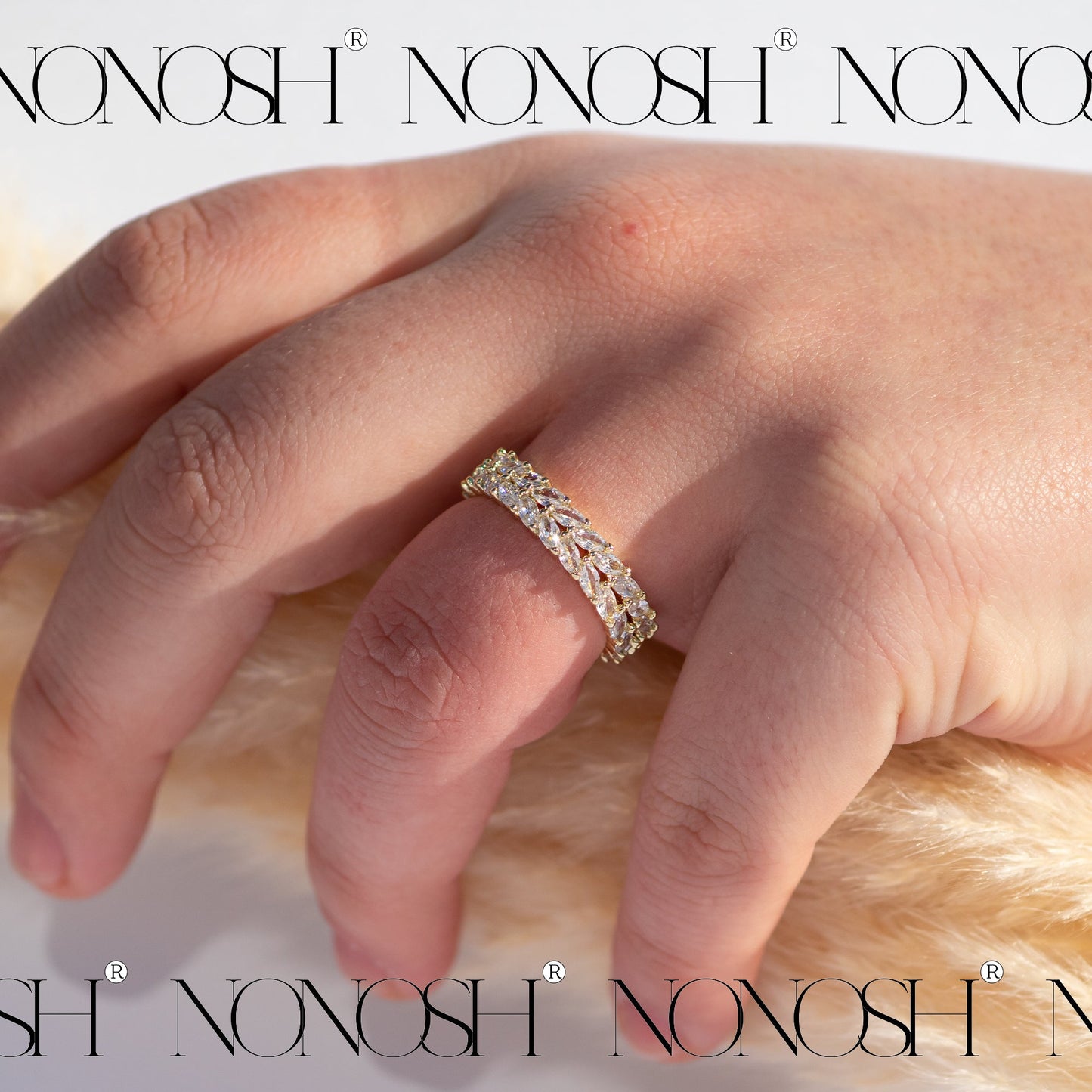 18k vergoldeter Ring Aliyah Verstellbar - NONOSH