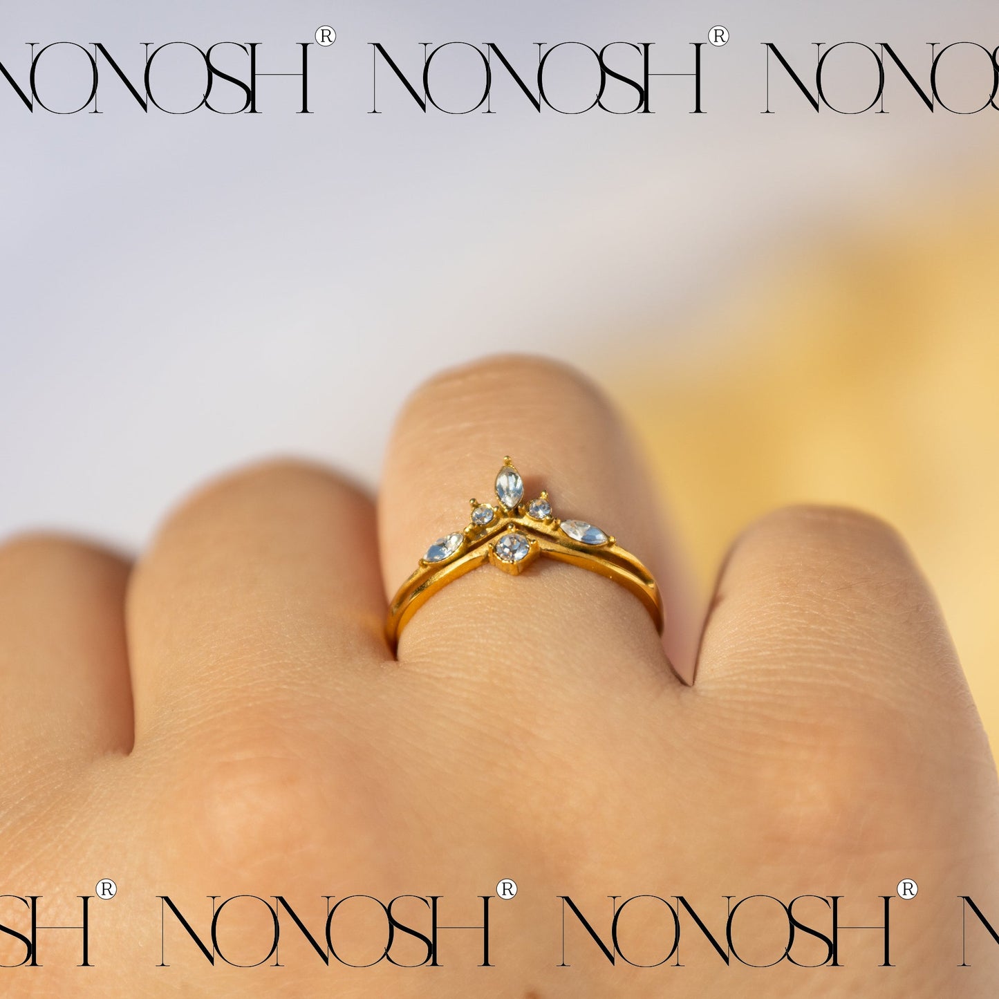 18k vergoldeter Ring Prinzessin Verstellbar - NONOSH