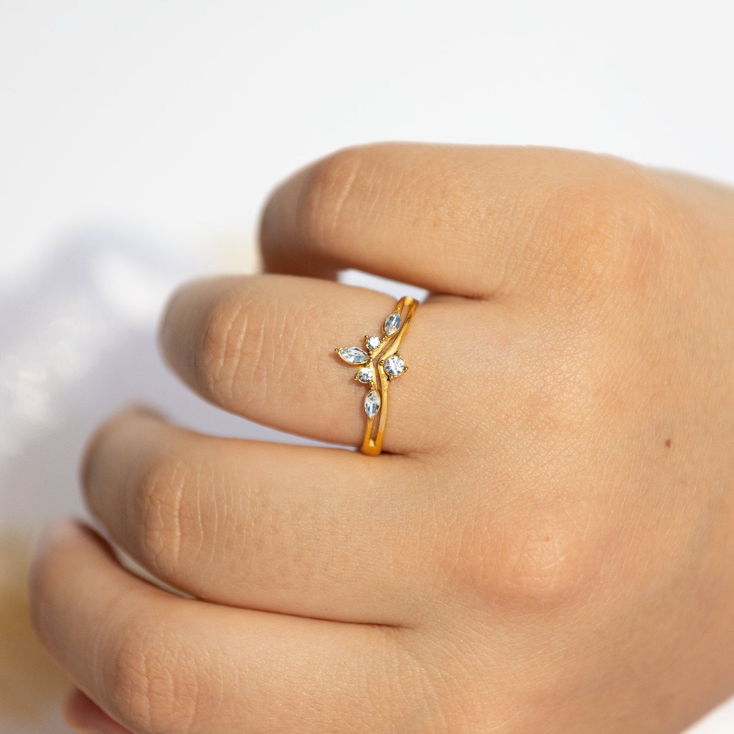 18k vergoldeter Ring Prinzessin Verstellbar - NONOSH