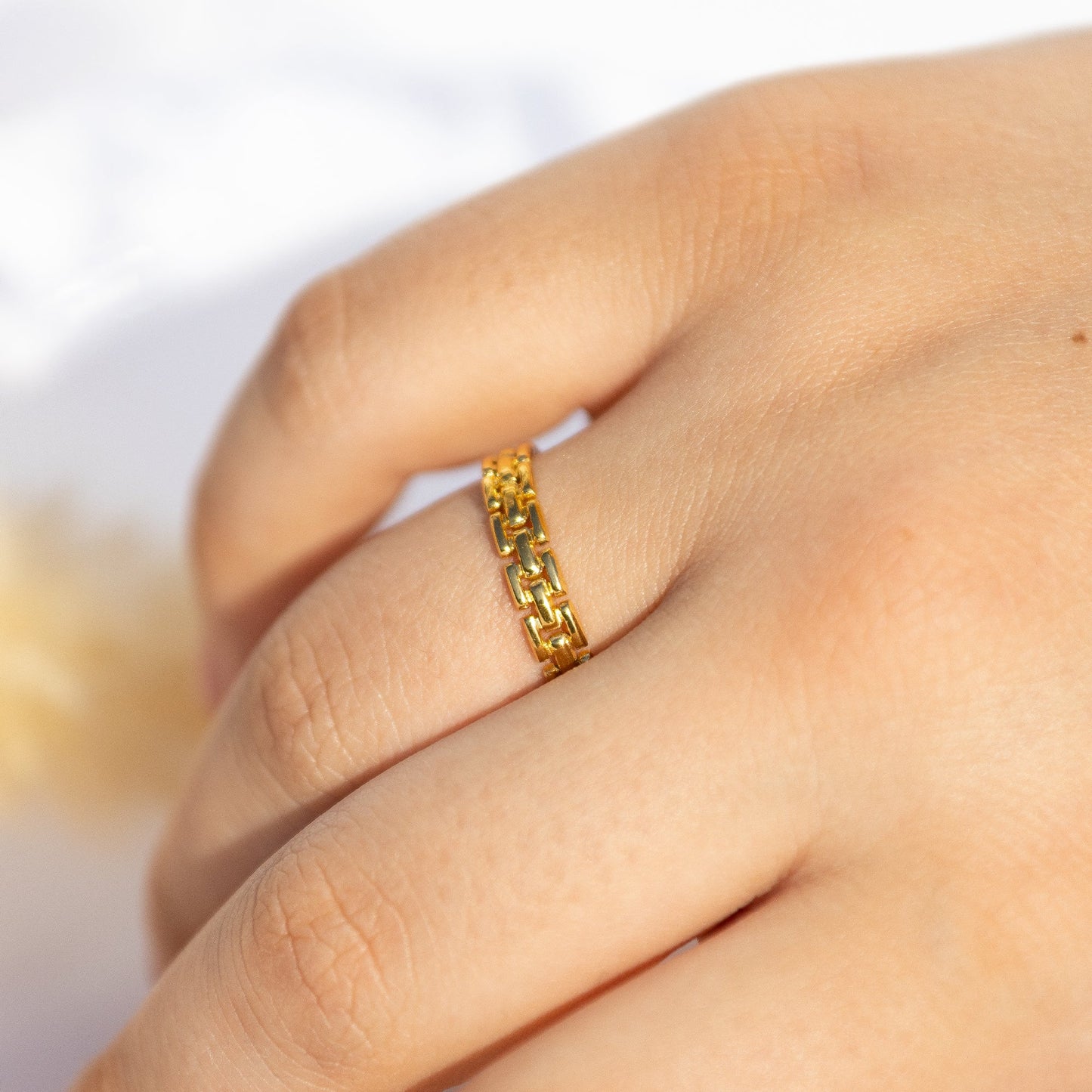 18k vergoldeter Ring Vintage Style Verstellbar - NONOSH