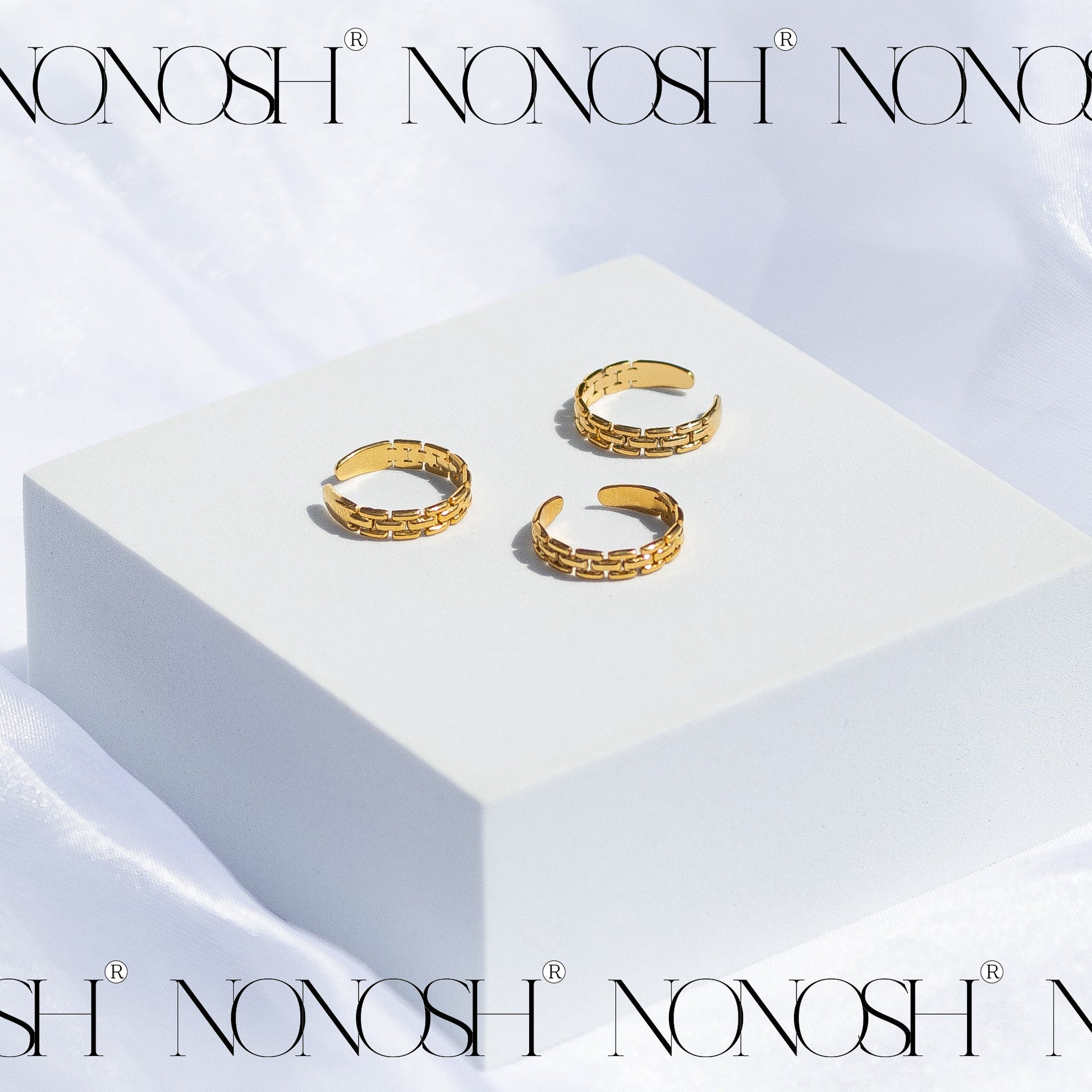 18k vergoldeter Ring Vintage Style Verstellbar - NONOSH