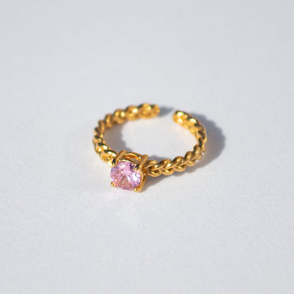 Crystal - 18 Karat vergoldeter Ring verstellbar - NONOSH