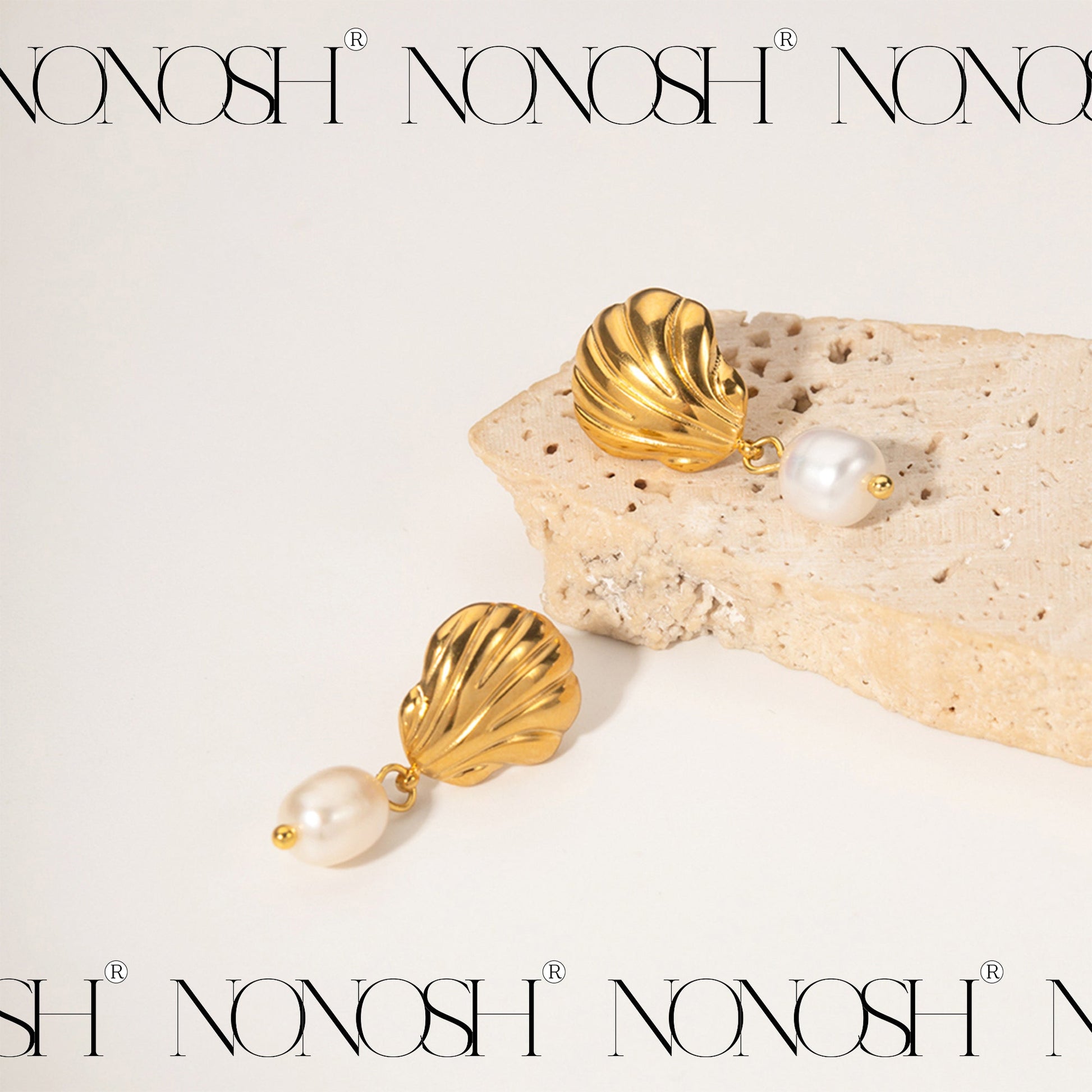 Gold Ohrringe Süßwasserperlen Perla - NONOSH