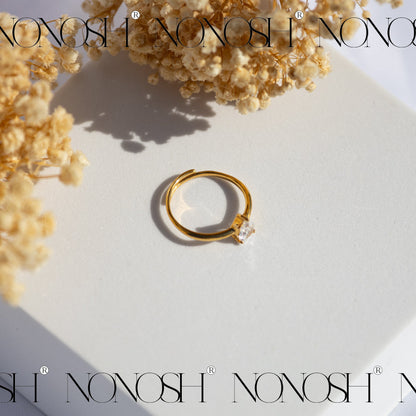 Weißer CZ Ring Gold Verstellbar - NONOSH