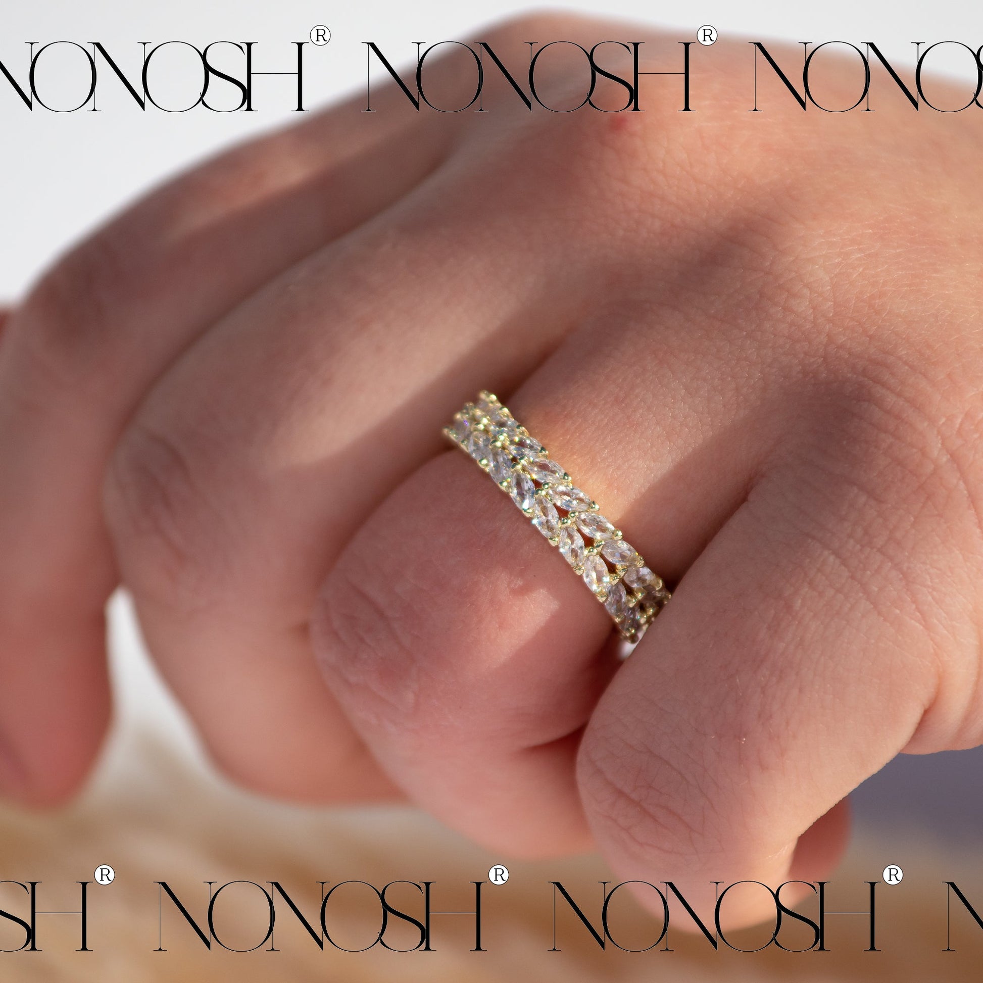 18k vergoldeter Ring Aliyah Verstellbar - NONOSH