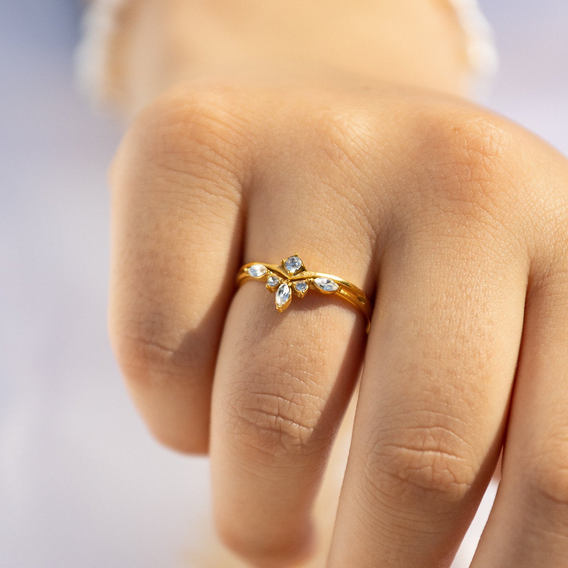 18k vergoldeter Ring Prinzessin Verstellbar - NONOSH