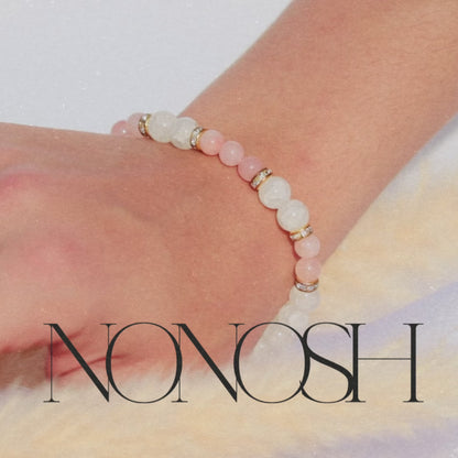 Rose quartz beaded bracelet Nayeli