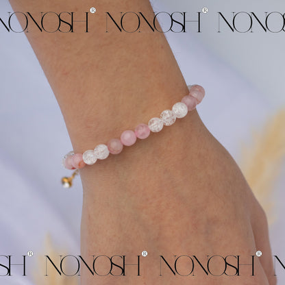 Rosenquarz / Bergkristall Perlen Armband - NONOSH