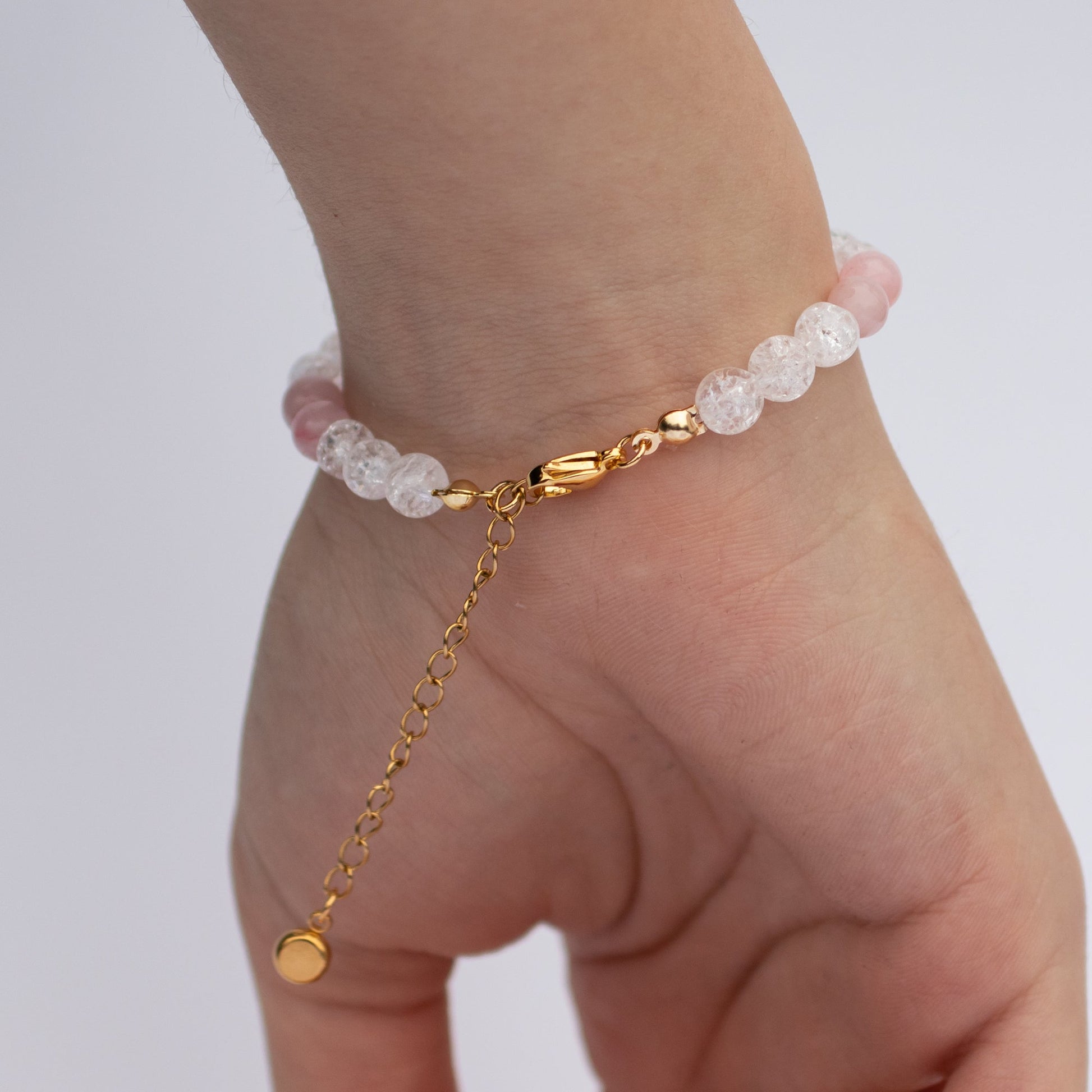Rosenquarz / Bergkristall Perlen Armband - NONOSH