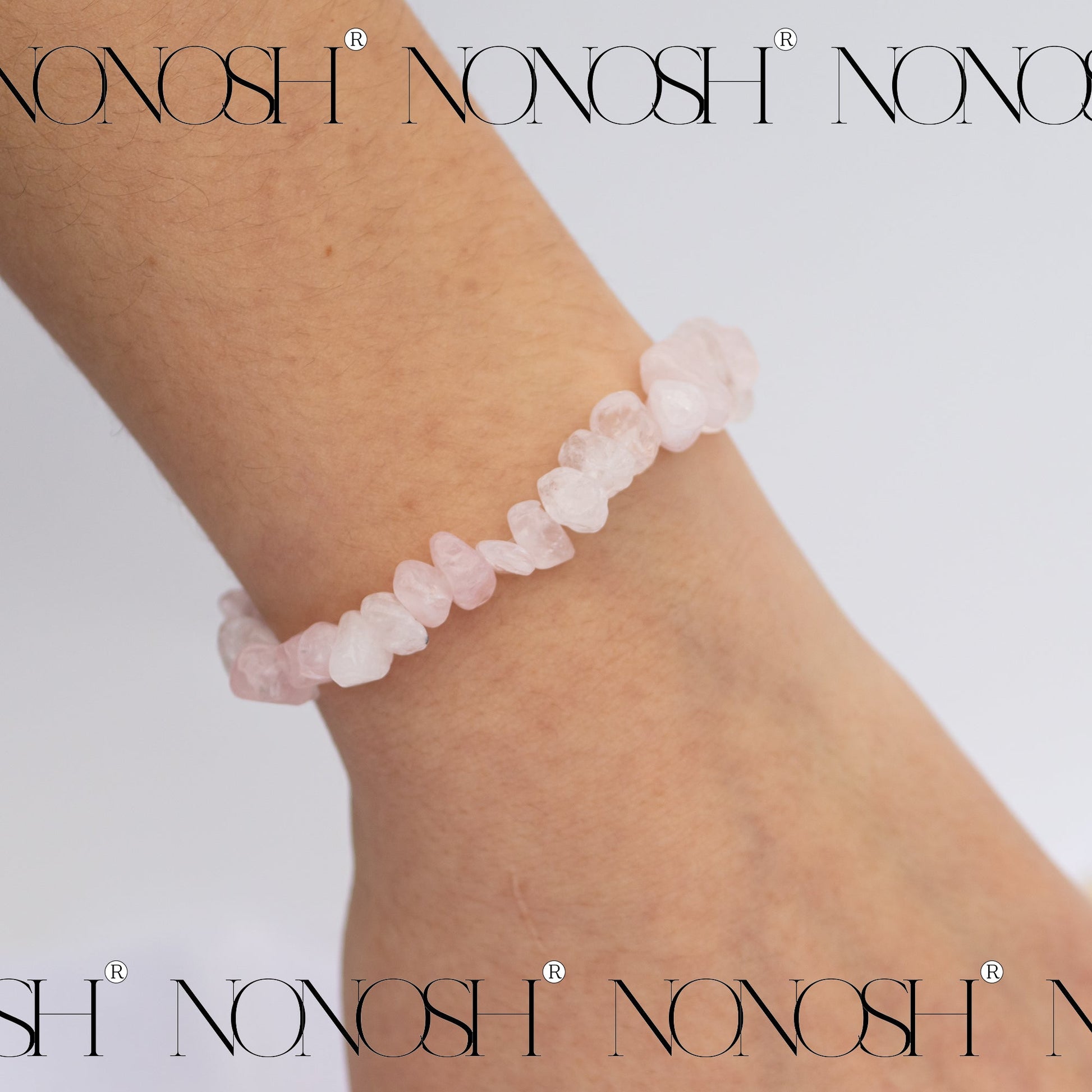 Rosenquarz Nuggets Armband Magnetverschluss - NONOSH